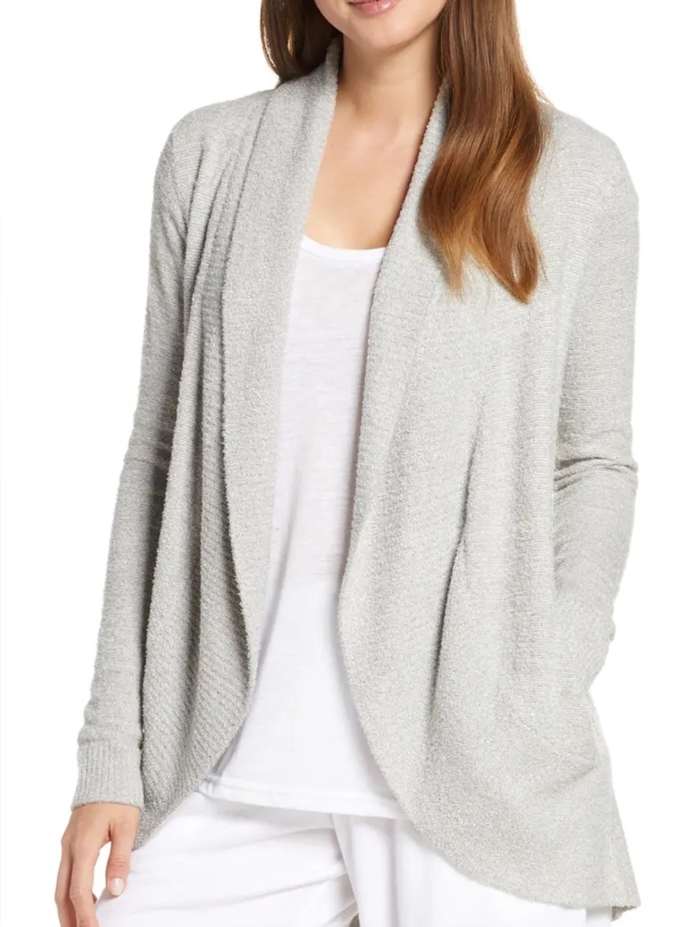 Barefoot Dreams CozyChic Circle Cardigan Grey XS/S Open Front